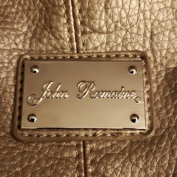 John Romaine Metallic Gold Large Hand Bag EUC - Picture 2 of 8